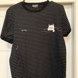 😱😱RIPNDIP T Shirt MEDIUM Black & White Striped